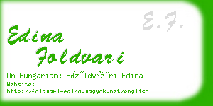 edina foldvari business card